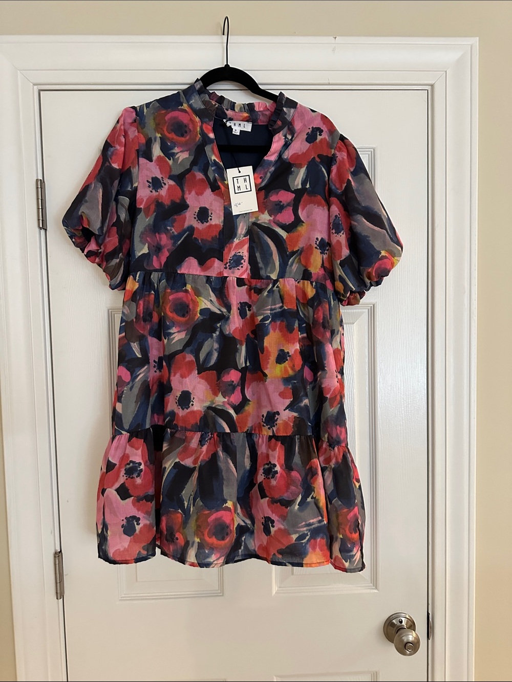 THML Floral Tiered Dress - Pink Multi